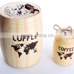Wood Coffee Box, Wooden Tea Boxes, Coffee Barrels thumbnail-1