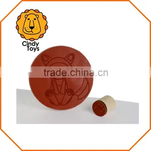 Wooden Rubber Stamps Fox and Raccoon With Tracks 4 Pcs for Kids thumbnail-3
