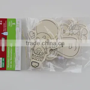 Wood Ornament Coloring Kit Kids Educational Diy Wooden Colorful Toys, Ocean Design Color Your Own Wooden Stand Set thumbnail-1