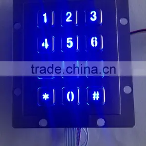 Backlight 12 Keys 3x4 Metal Keypad thumbnail-1