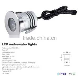 CE FCC and RoHS 3w Ip68 Led Swimming Pool Underwater Light 12v thumbnail-2