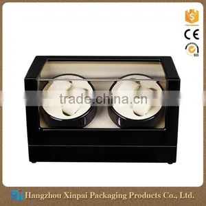 Custom High End 4 Slot Volta Personalized Glossy Wood Watch Winder Box thumbnail-1