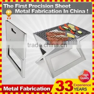 Outdoor Camping Small Flat Stainless Steel Charcoal BBQ Grills thumbnail-6