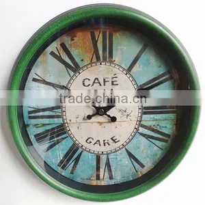 Dia 29 cm Contry Style Round Metal Wall Clock,Rustic Wall Clock thumbnail-1