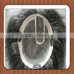 Indian Remy Hair Men's Toupee Human Hair Mens Wigs thumbnail-1