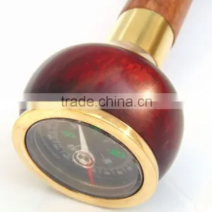 Stylish Wooden Walking Stick/Brown Color Compass Walking Canes/Antique Walking Stick Wk1107 thumbnail-5