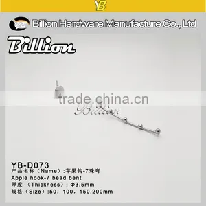 YB-D072 Billion Factory Superfmarket Pegboard Hanger Metal Chrome Hook Single Wire Display Hook thumbnail-4