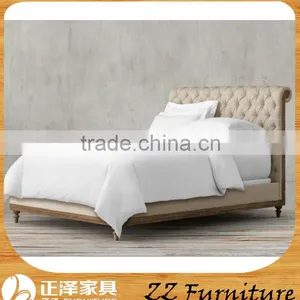 American Style Royal Bedroom Furniture Antique Tufted Bed Frame thumbnail-1