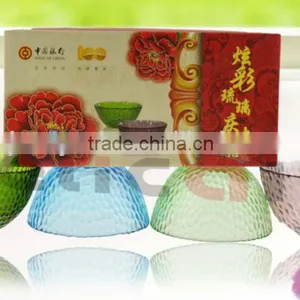 Promotional Colored Flower Shape Glass Bowl thumbnail-1