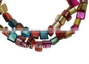 Jewellery Freshwater Shell Beads Strings, Dyed, Multicolor(BSHE-S025) thumbnail-1