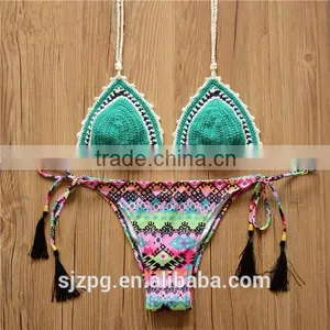 Croche Hand Knitted Swimsuit, Open Crochet Extreme Sexy Bikini thumbnail-1