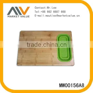 HOT SALE NEW DESIGN RECTANGLE BAMBOO CUTTING BOARD WITH SILICONE thumbnail-1