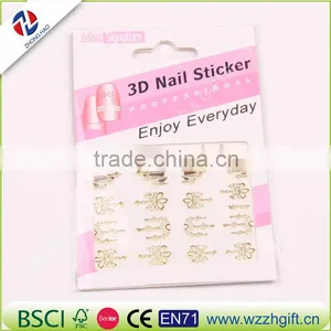 Nail Art Water Sticker Transfer Decal Gold Metallic Bow 3D Design Manicure Tips DIY Nail Foils Decorating Tools thumbnail-2