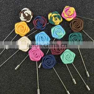 Perno Mazzo Del Risvolto Del Fiore Del Tessuto Dei Mens Del Brooch LAP023 thumbnail-1