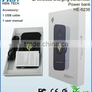 High Quality Qi Wireless Charger Power Bank 6000mAh Rechargeable Battery USB Charging Pad Powerbank for Mobile thumbnail-6