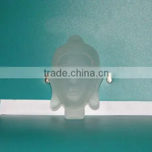 Small Frosted Buddha Style Glass Portrait thumbnail-1