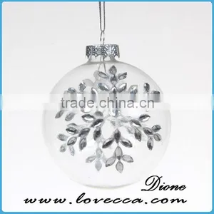 Shine--blown Glass Christmas Ornament Crafts Transparent Xmas Glass Ball thumbnail-5