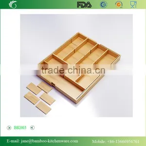Bamboo Expendable Flatware Silverware Kitchen Drawer Organizer Clutter thumbnail-5