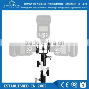 Factory Supply Hpusn Flash Hot Shoe Umbrella Holder Socket Bracket U-III With Three Holder thumbnail-1