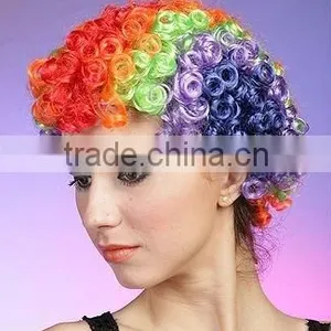 Cheap Party Wig, Synthetic Hair Wig, World Cup Wig, Football Fans Wig thumbnail-1