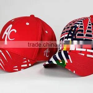 Custom Red Flat Brim 3D Embroidered Logo Baseball Cap thumbnail-4