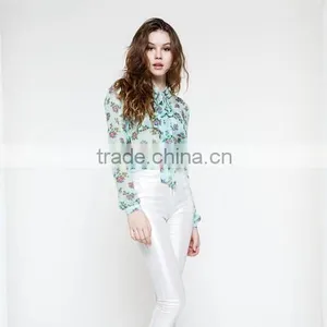 Long Sleeve Women 100% Silk Shirts thumbnail-1