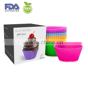 Reusable Silicone Muffin Cups , DIY Silicone Cake Mold , BPA Free Food Safe Silicone Baking Cup thumbnail-2