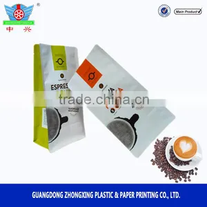 Hot Sell Coffee Packaging Square Flat Bottom Plastic Side Gusset Box Bag thumbnail-2