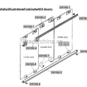Outer-hanging Type Sliding Door Hardware for Wardrobe Cabinet Sliding Door Hardware thumbnail-3