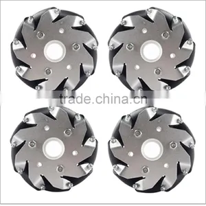 (4 Inch)100mm Aluminum Mecanum Wheels Set Basic ( 2 Left, 2 Right) for Robot Car 14162 thumbnail-1