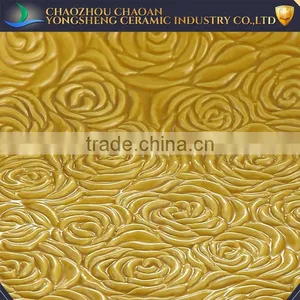 Manufacturer Yellow Round Decorative Flower Ceramic Fruit Plate thumbnail-3