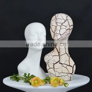 Fashion Fiberglass Art Female Mannequin Head For Hat/Wig Retail Store Display thumbnail-1