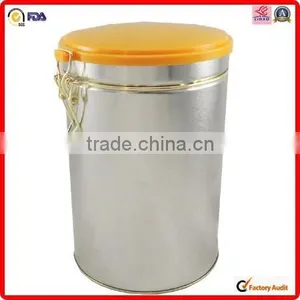 Silver Printing Metal Customed Coffee Tin Can With Throat Cap thumbnail-1