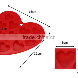 10-Capacity Heart Shape Silicone Cake Mold,Soap Cookie Chocolate Candy Cake Pan thumbnail-2