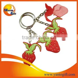 Custom Logo Debossed 3D Fruit PVC Keychain thumbnail-1