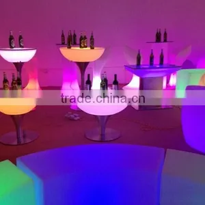 66CM LED Remote Halfmoon Table/ Hot Sell LED Rechargeable Halfmoon Coffee Table/LED Outdoor Lawn Halfmoon Cocktail Table thumbnail-2
