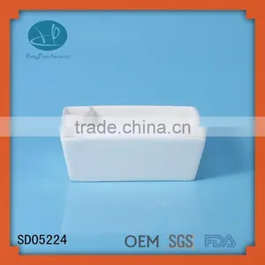 Square White Ceramic Olive Bowl thumbnail-1