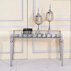 Hotel Marble Console Table With Mirror Silver Legs thumbnail-5