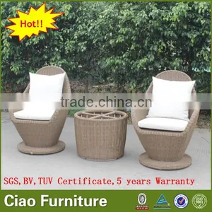 Garden Furniture Bistro Coffee Set Rattan Table and Chair for Sale thumbnail-1