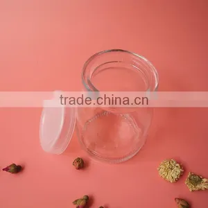 Top Grade Cute Glass Pudding Jar With White Plastic Lid thumbnail-3
