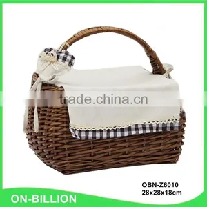 Large Oval Natural Wicker Tote Basket for Food Storage thumbnail-3