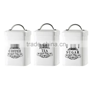 High Quality Airtight Coffee Sugar Tea Metal Kitchen Canister Tin Jar thumbnail-1