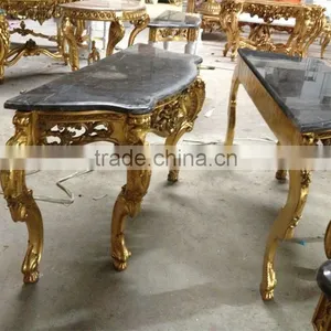 Baroque Style Furniture Console Table With Marble Top For Living Room Decoration thumbnail-2