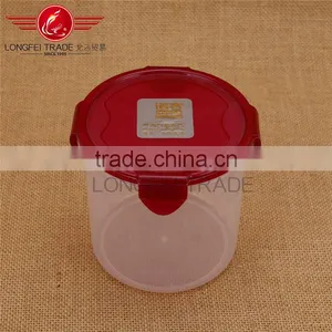 OEM Household 4pcs Cylindrical Plastic Preservation Box / Food Storage Box With Lid thumbnail-3