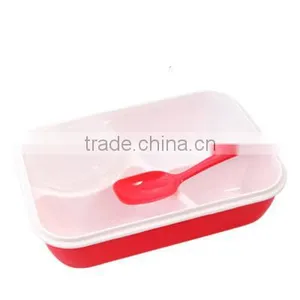 Best Selling High Quality Lovely Pupil Separated Plastic Microwave Oven Kids Lunch Box thumbnail-1