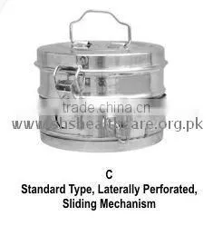 Sterilizing Drums, Standard Type, Laterally Perforated, Sliding Mechanism thumbnail-1