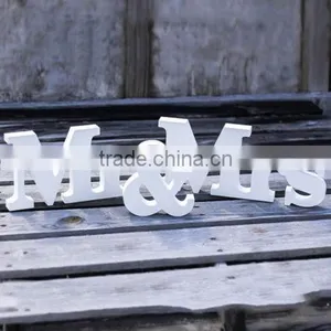 Cheap Mr & Mrs Wedding Reception Solid Wooden Letters Table Top Centrepiece Decoration thumbnail-1