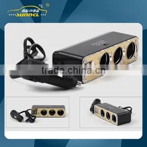 5A 12V CE Approval 3 Sockets 2 USB Car Cigarette Lighter Adapter for IPhone , Tablet thumbnail-1