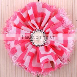 Handmade Fraying Chiffon Flower With Pearl Beads Center for Kids Hair Accessories for Baby Girl thumbnail-2