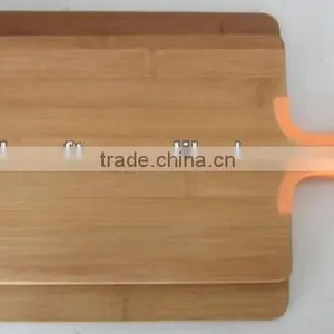 Two Sizes Bamboo Cutting Board With Silicon Handle #32003 thumbnail-1